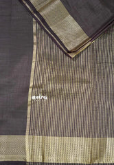Dual Shade Wine Brown - Raaga - Lightweight Semi tussar bavanji border
