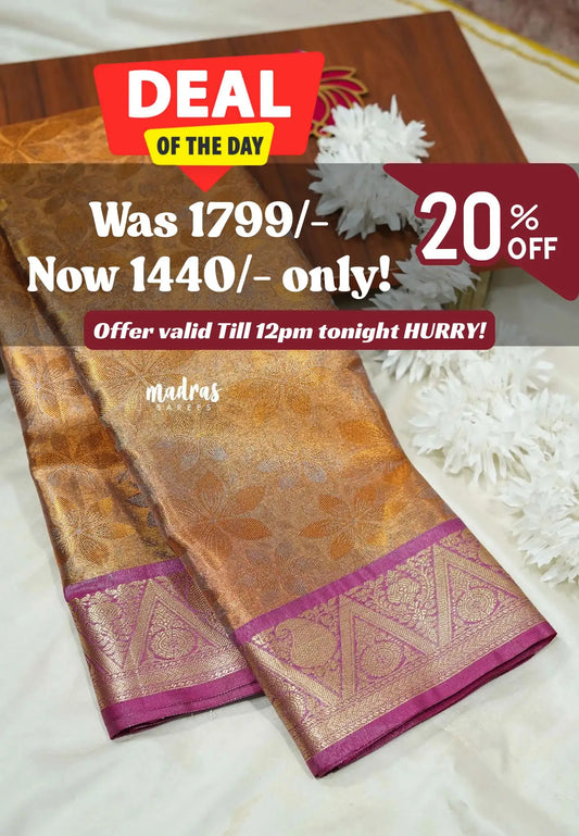 Thendral - Kanchi tissue silk - Magenta with copper