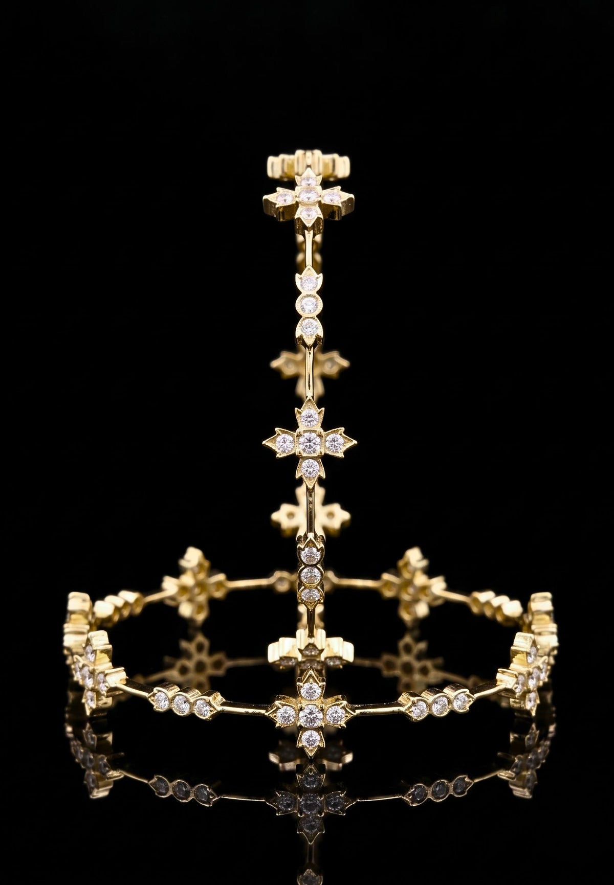 Moksha - Pure Silver Diamond Bangle with Real Gold Finish Trendy Design | Designer Women's Bangle