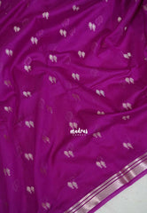 Magenta Glow - Durga - Banarasi Soft Katan Silk with Zari Weaving Border and Buttas - Perfect for Wedding Functions
