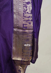 Jamun Purple - Durga - Banarasi Premium Viscose Silk Vairaoosi Weaving with Traditional Ambari Yanai Border- Best for Wedding Functions