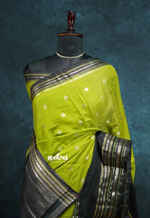 Chutney Green - Durga - Traditional Banarasi semi soft silk saree multi border