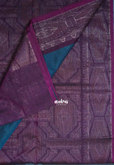 Peacock Blue - Durga - Banarasi Silk Cotton Saree with Zari Weaving - Best for Temple Visit