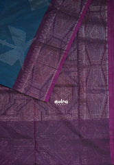 Peacock Blue - Durga - Banarasi Silk Cotton Saree with Zari Weaving - Best for Temple Visit