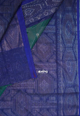 Teal green - Durga - Banarasi Silk Cotton Saree with Zari Weaving - Best for Temple Visit