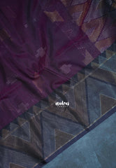 Jamun Purple - Durga - Banarasi Silk Cotton Saree with Zari Weaving - Best for Temple Visit