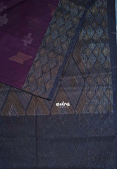 Jamun Purple - Durga - Banarasi Silk Cotton Saree with Zari Weaving - Best for Temple Visit