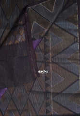Muted Purple - Durga - Banarasi Silk Cotton Saree with Zari Weaving - Best for Temple Visit