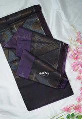 Muted Purple - Durga - Banarasi Silk Cotton Saree with Zari Weaving - Best for Temple Visit