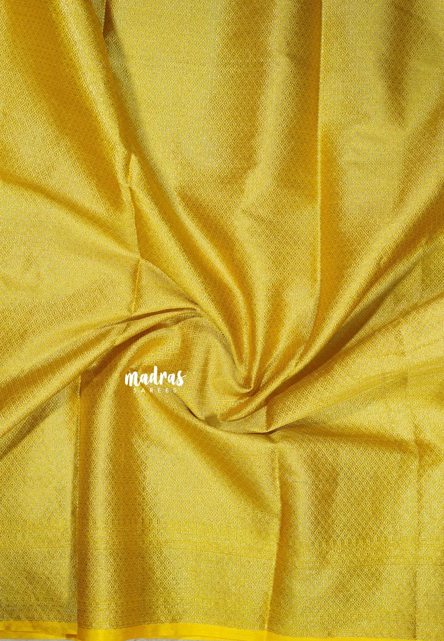 Golden Yellow - Durga - Rich Banarasi soft katan silk with zari border