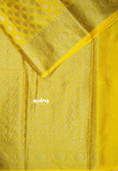 Golden Yellow - Durga - Rich Banarasi soft katan silk with zari border