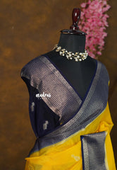 Mango Yellow - Durga - Banarasi Soft Katan Silk with Border - Best for Festive Wear