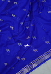 Neon Royal Blue - Durga - Banarasi Soft Katan Silk with Zari Weaving Border and Buttas - Perfect for Wedding Functions