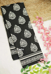 Zara Malgudi Fusion printed leaf designs black color