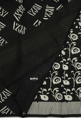 Zara Malgudi Fusion printed flower designs black color