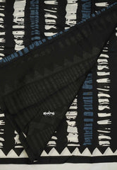 Zara Malgudi Fusion printed silk stripes designs black color