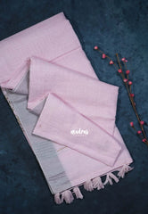 Frost Pink - Fancy cotton Saree with Tube Beats Zardosi Work Buttas and Pallu - Perfect for Office Wear | Summer Wear | Casual Wear