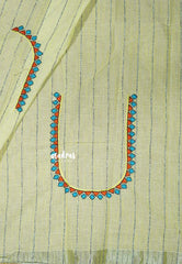 Lime Yellow – Fancy Cotton Saree with Embroidery Blouse