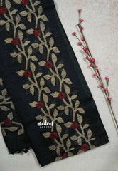 Black - Jasmine - Lightweight Fancy Jute saree