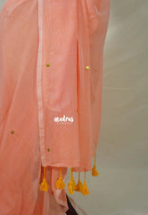 Peach Blossom - Soft Mul Cotton Saree with Gini work - Best for Summer | Casual Wear