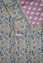 Muted Lilac - Fine Quality Pure Cotton Saree Bagru Prints Body Kalamkari Border and Pallu - Perfect for Regular Wear | Casual Wear | Summer Wear