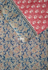 Muted Peach Red - Fine Quality Pure Cotton Saree Bagru Prints Body Kalamkari Border and Pallu - Perfect for Regular Wear | Casual Wear | Summer Wear