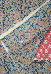 Muted Peach Red - Fine Quality Pure Cotton Saree Bagru Prints Body Kalamkari Border and Pallu - Perfect for Regular Wear | Casual Wear | Summer Wear