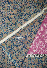 Muted Mauve Pink - Fine Quality Pure Cotton Saree with Baghru Prints in Body Kalamkari Border and Pallu  - Perfect for Regular Wear | Casual Wear | Summer Wear
