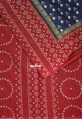 Indigo Blue - Fine Quality Pure Cotton Saree with Ikkat Prints - Perfect for Regular Wear | Casual Wear | Summer Wear