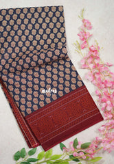Navy Blue - Fine Quality Pure Cotton Saree with Jaipur Prints - Perfect for Regular Wear | Casual Wear | Summer Wear