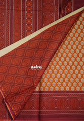 Mustatard Orange - Fine Quality Pure Cotton Saree with Jaipur Prints - Perfect for Regular Wear | Casual Wear | Summer Wear