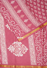 Muted Taffy Pink - Fine Quality Pure Cotton Saree with Zari Border - Perfect for Regular Wear | Casual Wear | Summer Wear