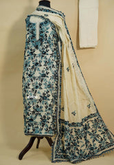 Amitha – Ivory Full heavy chikankari embroidered chanderi silk salwar suit