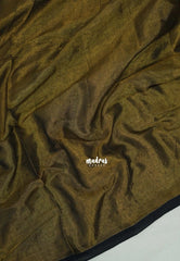 Gold Tissue khadi with black skirt border - Vani Bhojan saree