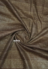 Greenish Brown - Silk Linen saree