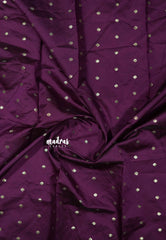 Green with winered - Meenakari printed silk with zari checks body