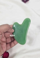 Gua Sha Facial Tool | Gua Sha Heart - Natural Jade Stone Massager | Face Sculpting | Reduce puffiness and facial tension