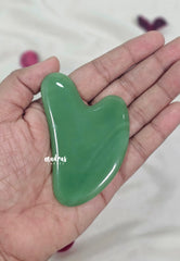 Gua Sha Facial Tool | Gua Sha Heart - Natural Jade Stone Massager | Face Sculpting | Reduce puffiness and facial tension
