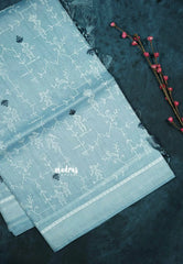 Design 3 - Pastel shades Haasini - Bamboo cotton silk with warli embroidery