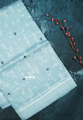 Design 1 - Pastel shades Haasini - Bamboo cotton silk with warli embroidery