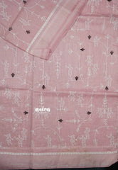 Design 1 - Pastel shades Haasini - Bamboo cotton silk with warli embroidery