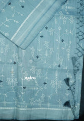 Design 1 - Pastel shades Haasini - Bamboo cotton silk with warli embroidery