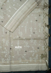 Design 1 - Pastel shades Haasini - Bamboo cotton silk with warli embroidery