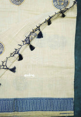 Design 4 - Halfwhite Haasini - Bamboo cotton silk with warli embroidery