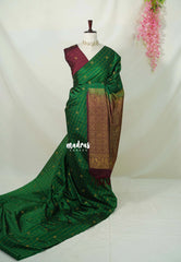 Bottle Green - Hamsavalli – Soft Silk Elegance rudraksham mayil kattam body contrast blouse - Perfect for Festive Wear