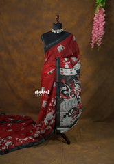 (PRE-BOOKING) Reddish Maroon - Isha - chanderi cotton with Pichwai prints with border - Perfect for Regular Wear