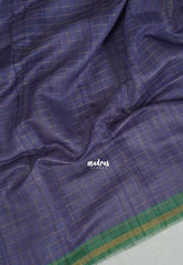 Muted Bluish Lavender - Isha - Chanderi Silk Saree Checks with Tiny Zari Border - Best for Office Wear | Casual Wear