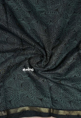 Dark Grey - Isha - Chanderi cotton checks weaving with small tissue border