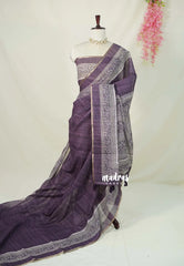 Muted Jamun Purple - Linen cotton with Grooves - Best for Office Wear | Casual Wear