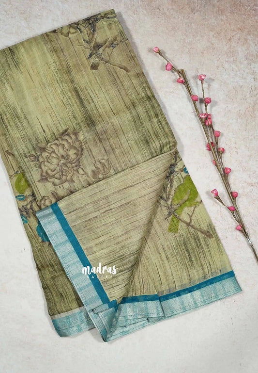 Dry Elaichy - Isha - chanderi cotton with tissue border